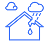 Icon of a home with a leaky roof